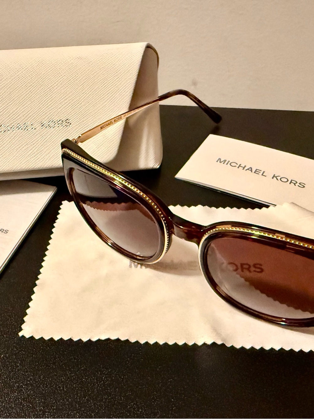 Michael Kors Bal Harbour Tortoise Shell Gold Trim Sunglasses Mk2089U - Picture 8 of 12